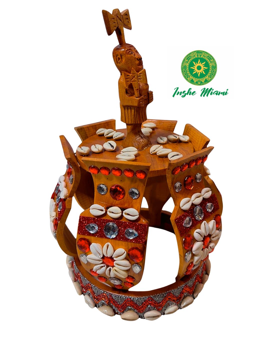 Corona de Madera para Changó con Oshé 15"-16" | Inshe Miami