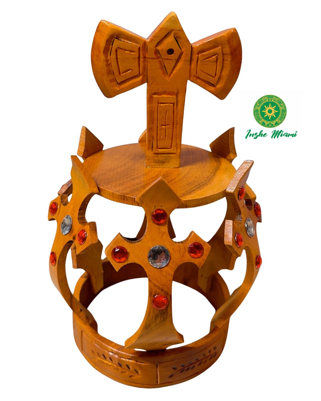 Corona de Madera para Changó con Oshé 15"-16" | Inshe Miami