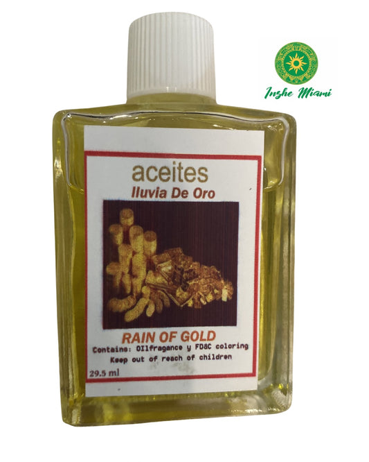 Aceite de Lluvia de Oro 1 oz para Uso Espiritual y Tradicional | Inshe Miami