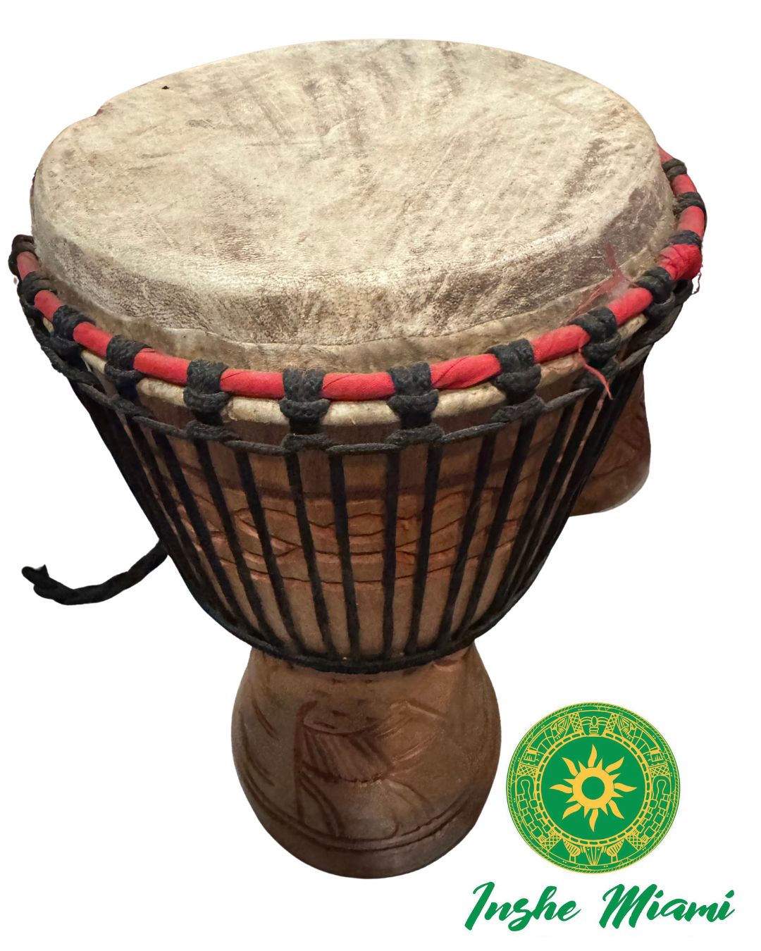 Tambor de Madera 19” x 10” – Tambor Artesanal Tradicional | Uso Espiritual y Decorativo