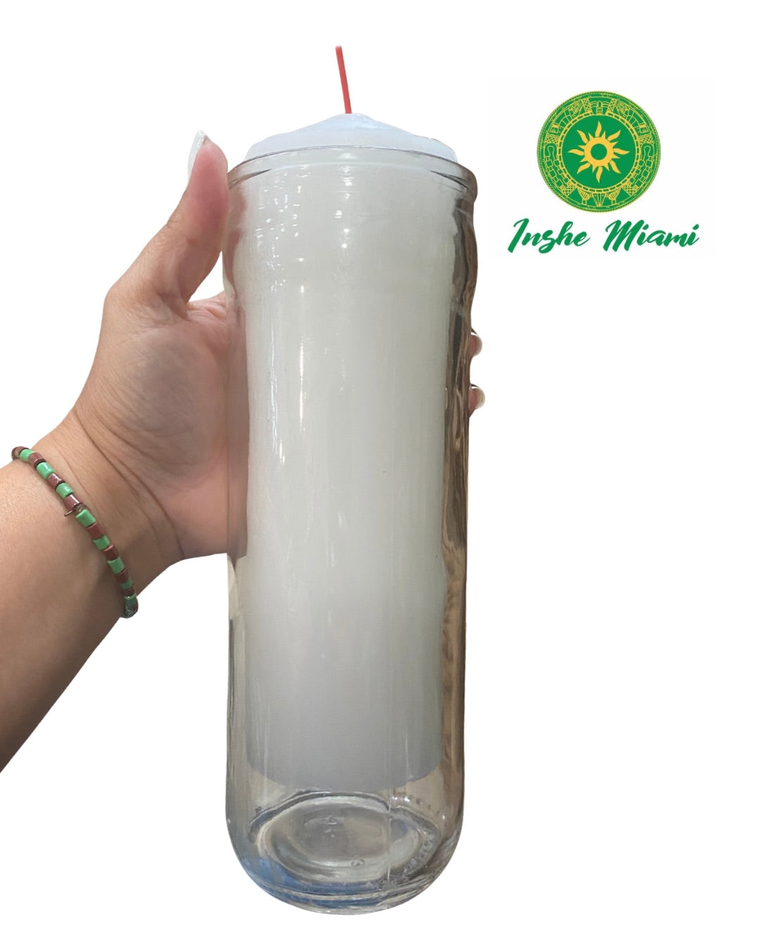 Detached Glass Candle 8” – Various Colors for Rituals | Inshe Miami