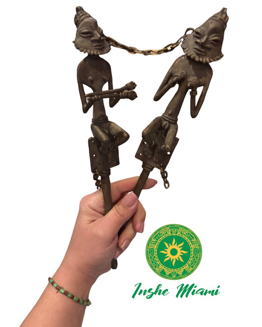 Edan Ogboni de Bronce 11” – Pieza Tradicional Yoruba Exclusiva | Inshe Miami
