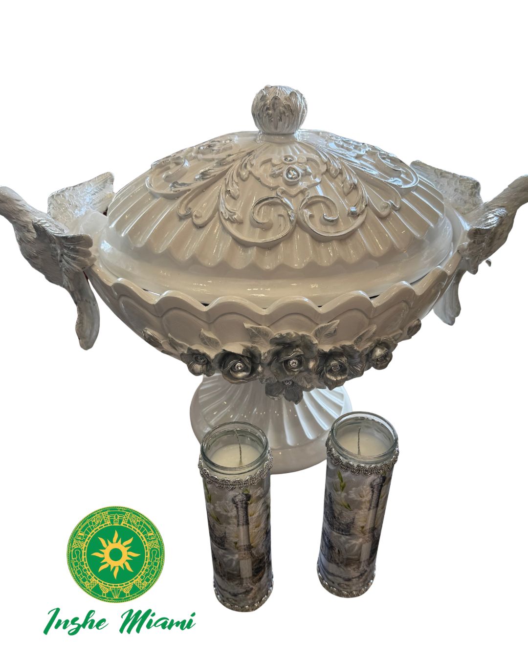 BEAUTIFULLY DECORATED 8” CANDLES FOR THE SAINTS – Spiritual Ritual Candle for Altars and Traditional Use