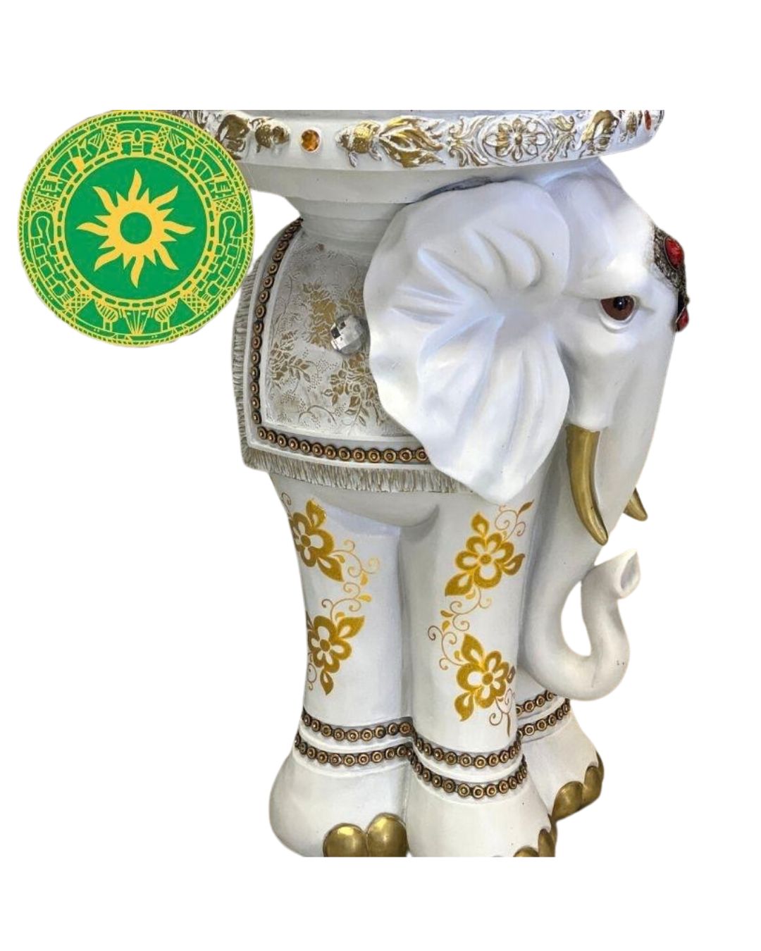 Pedestal Elefante 24” Blanco o Carmelita | Base Tradicional para Tablero y Batea de Orula
