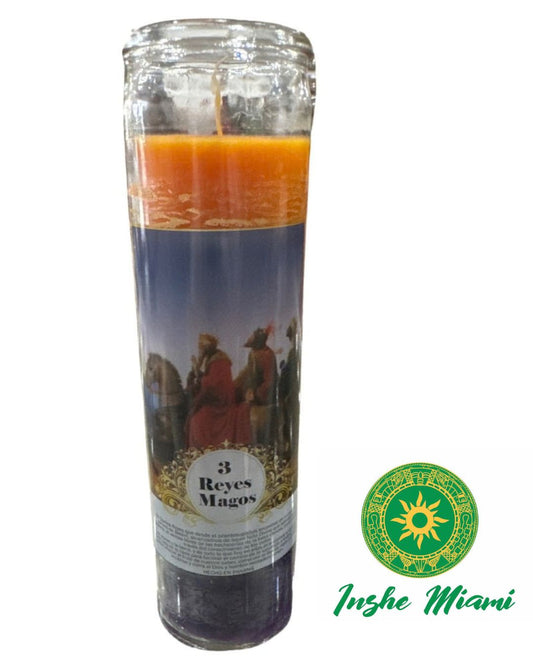 Vela de 8” 3 Reyes Magos – Spiritual Ritual Candle for Altars and Traditional Use