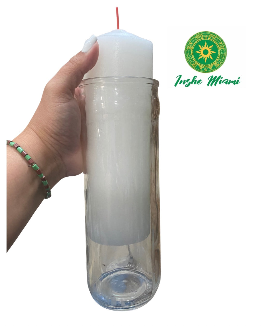 Detached Glass Candle 8” – Various Colors for Rituals | Inshe Miami