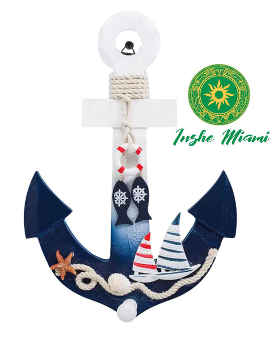 Ancla Decorativa para Yemayá 12" – Adorno Espiritual para Tronos y Altares