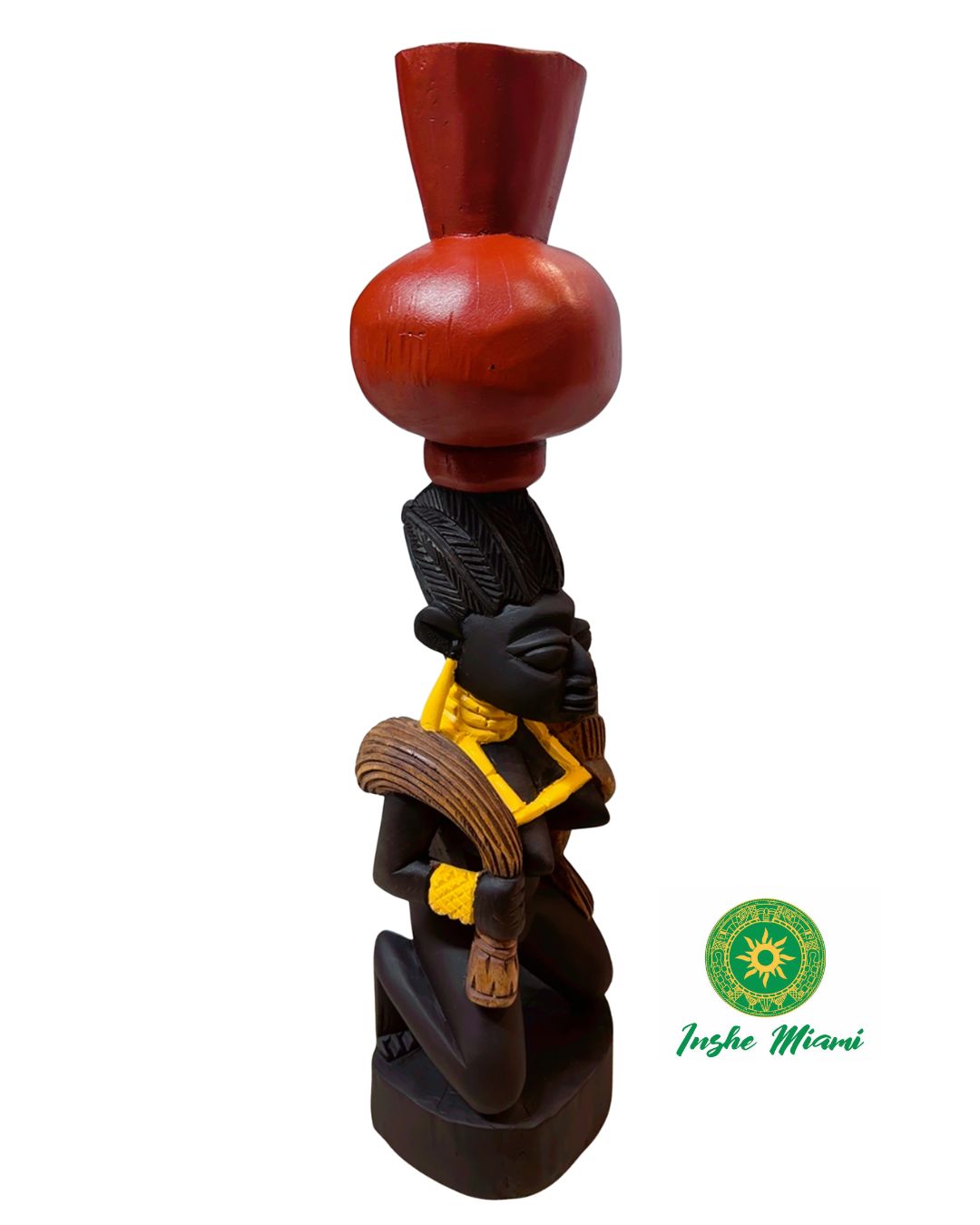 Icono de Oshun Tallada en Madera 26” – Escultura Yoruba de Osun/Ochún