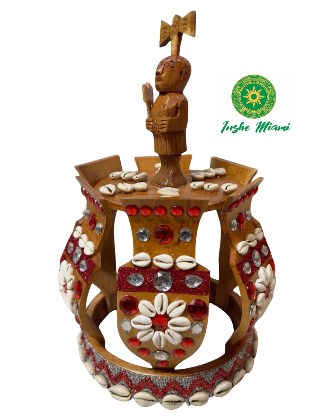 Corona de Madera para Changó con Oshé 15"-16" | Inshe Miami