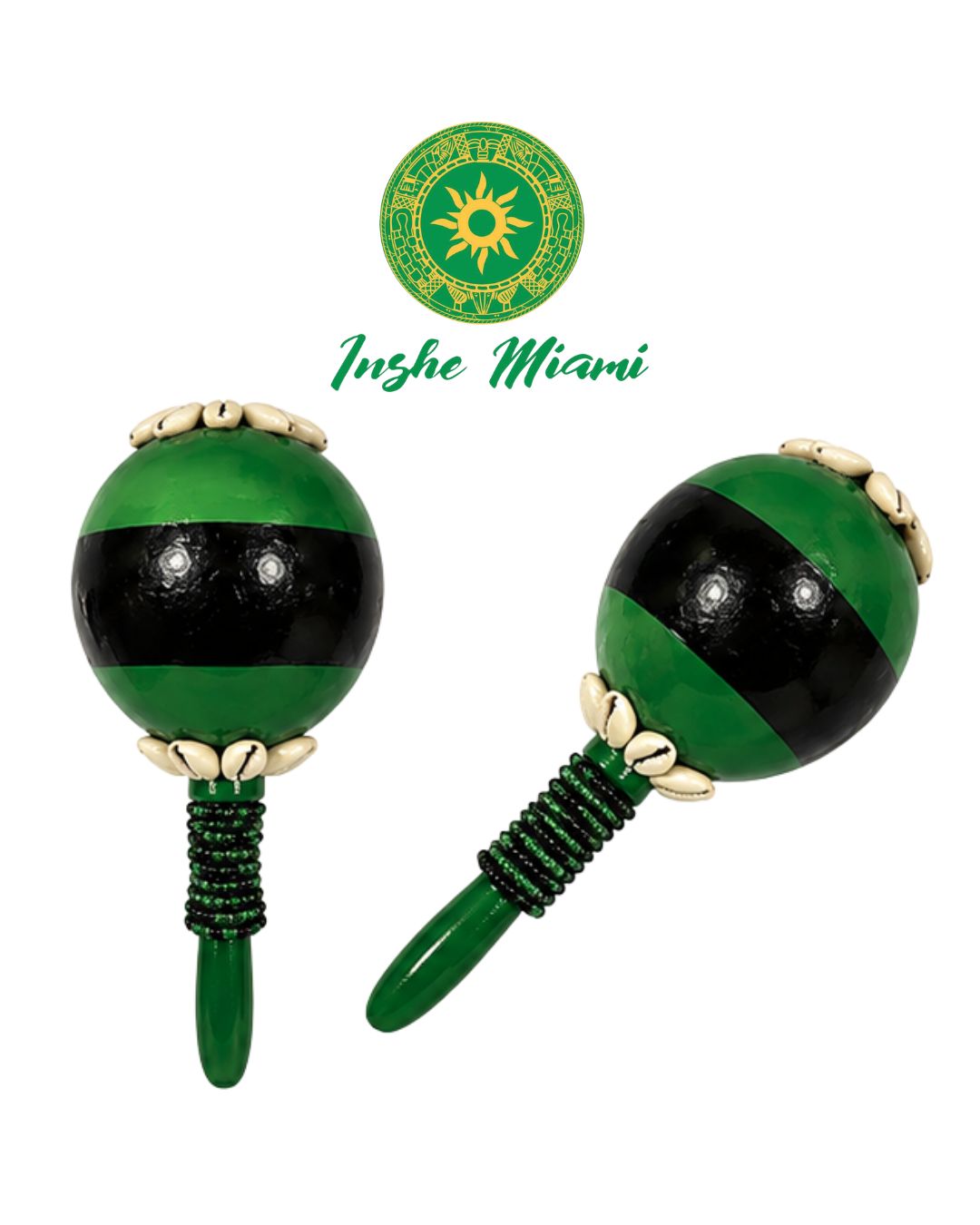 Maracas Decoradas para Orishas | Hechas a Mano | Eleggua, Chango, Yemaya y Más | Inshe Miami