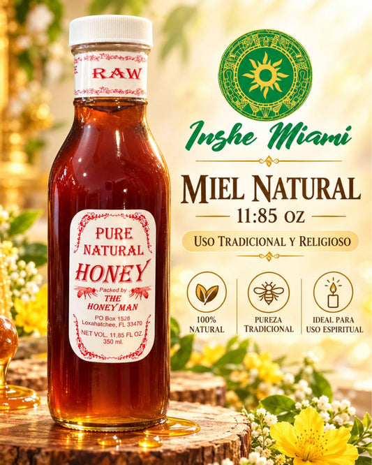 Natural Honey 11.5 oz in Glass Bottle | Traditional and Religious Use | Inshe Miami