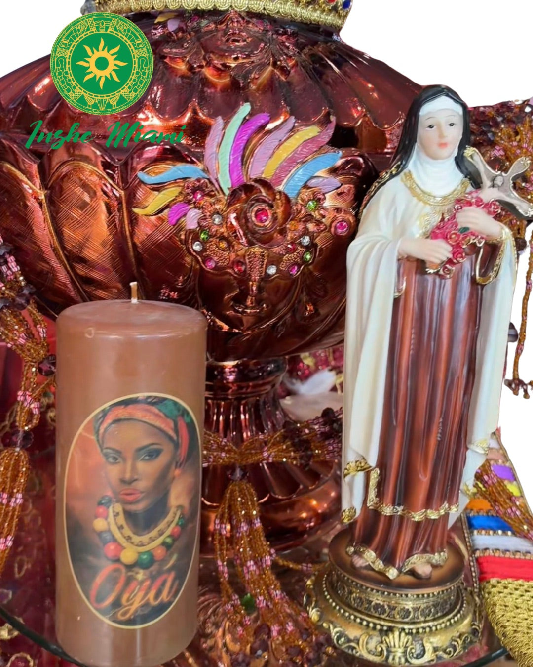 Imagen de Santa Teresita con Brillo 12”–13” | Estatua Religiosa | Inshe Miami