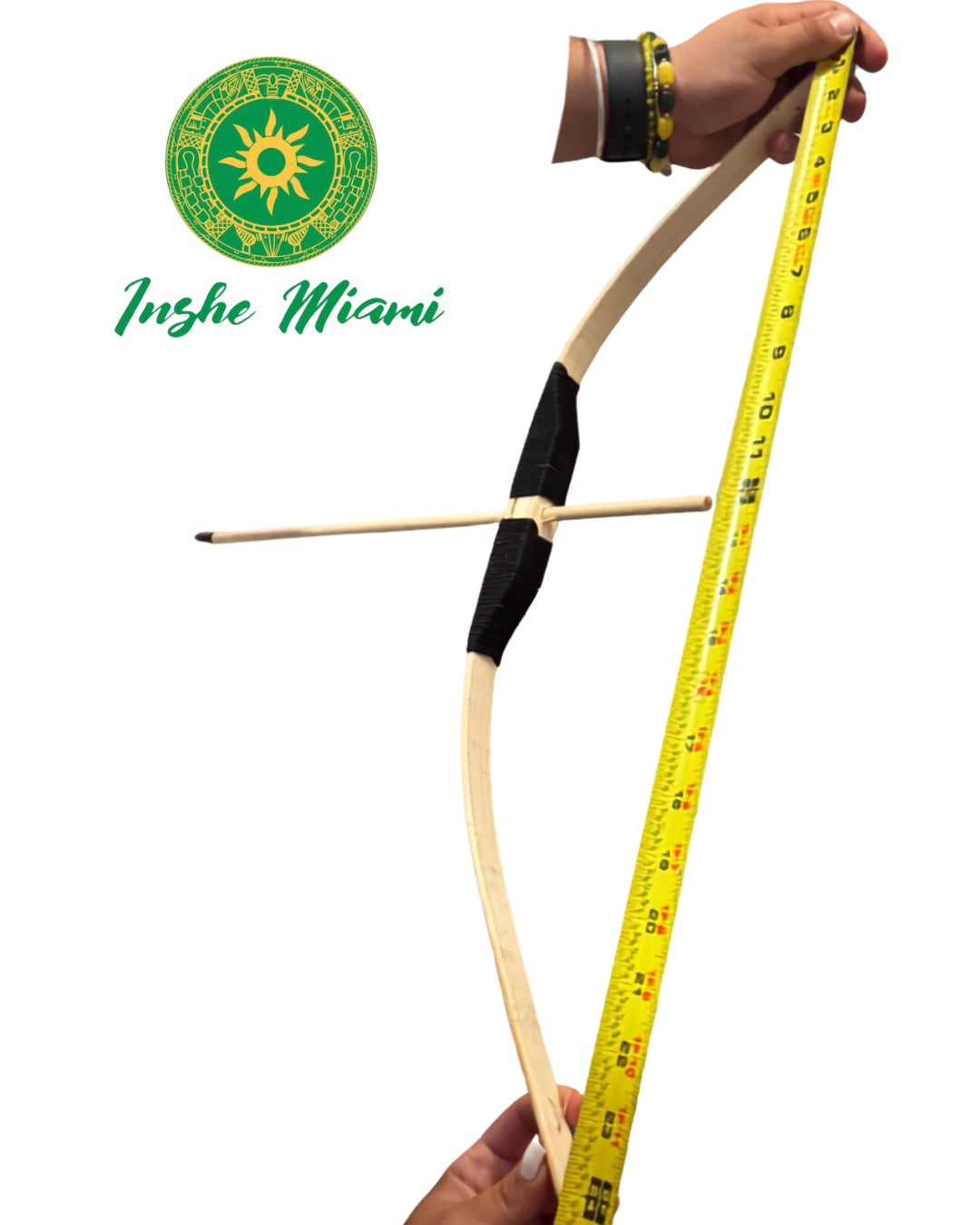 Arco y Flecha de Madera 25" | Artesanal | Para Oshosi, Altares y Decoración | Inshe Miami