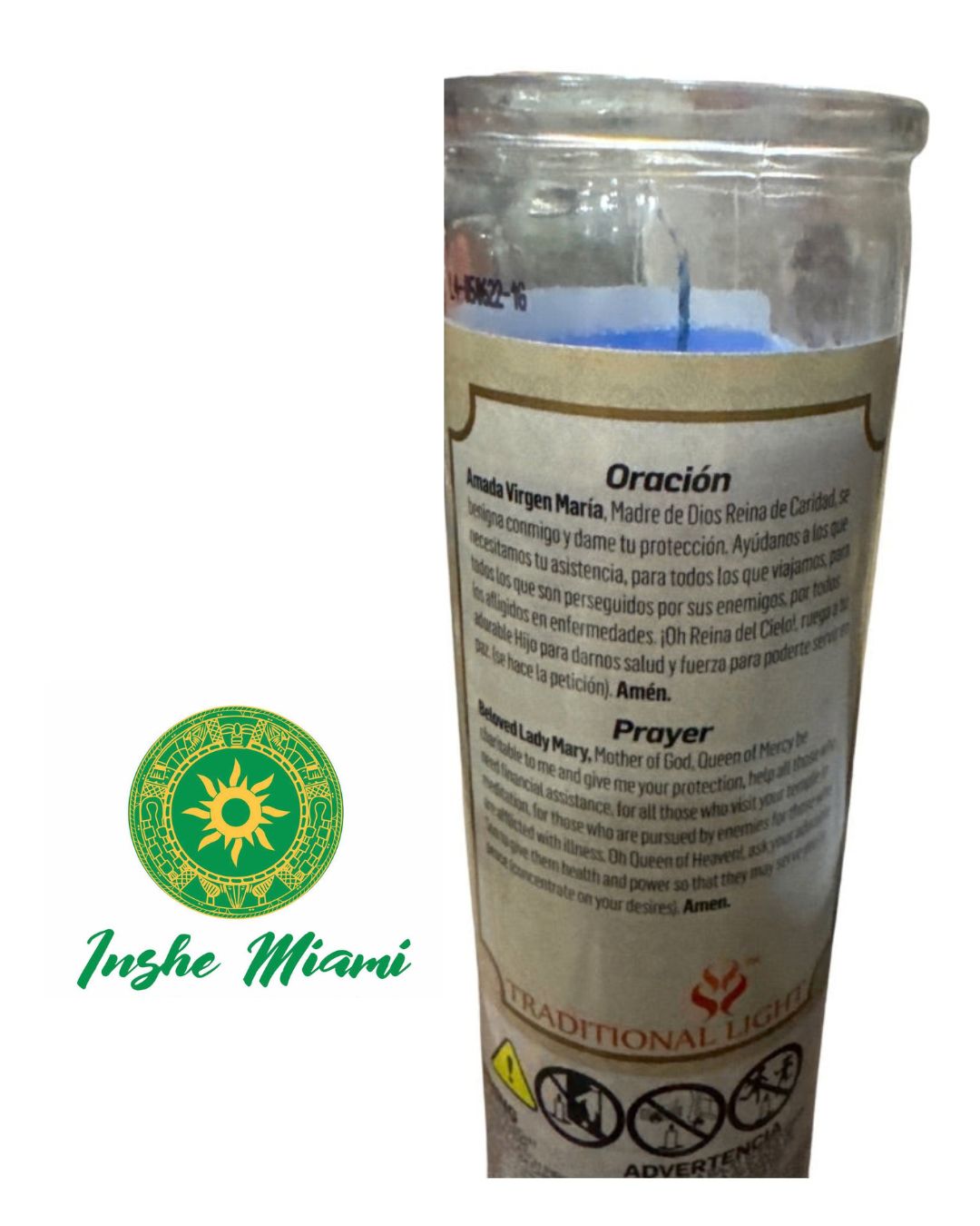 VELA DE 8” PARA LA VIRGEN DE REGLA – Spiritual Ritual Candle for Altars and Traditional Use
