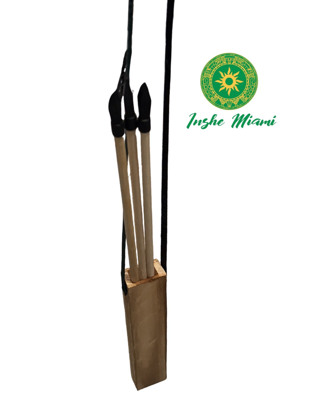 Arco y Flecha de Madera 25" | Artesanal | Para Oshosi, Altares y Decoración | Inshe Miami