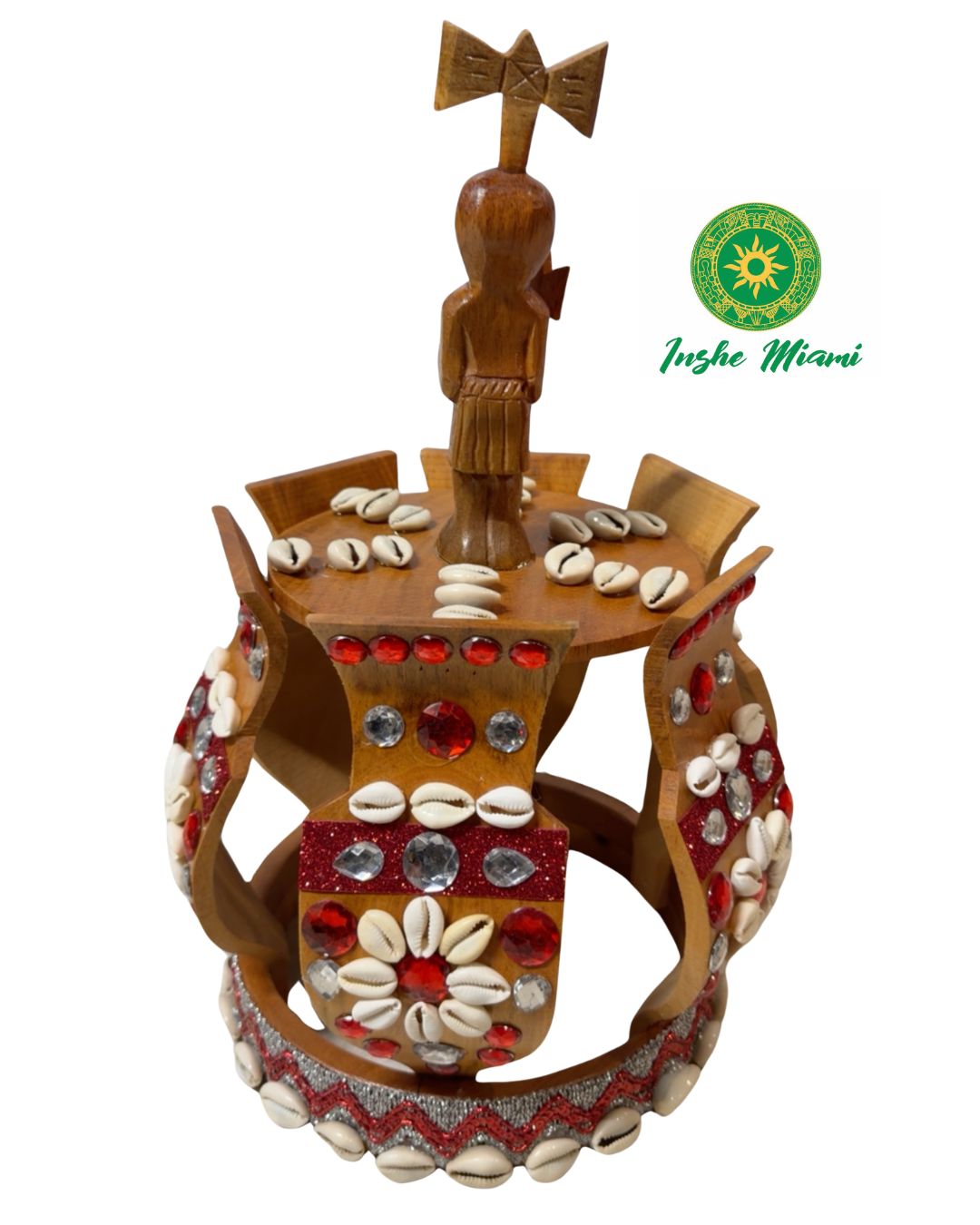 Corona de Madera para Changó con Oshé 15"-16" | Inshe Miami