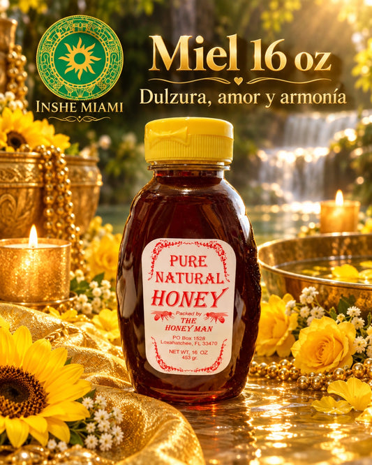 Miel de Abejas 16 oz – Pomo Plástico | Uso Alimenticio y Tradicional | Inshe Miami