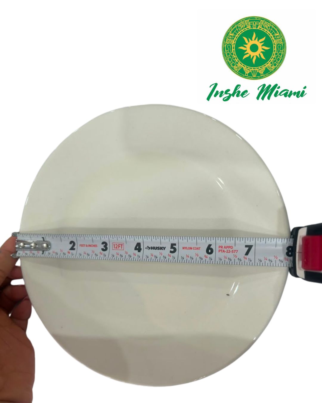 White Earthenware Plate for Offerings and Altars | Inshe Miami