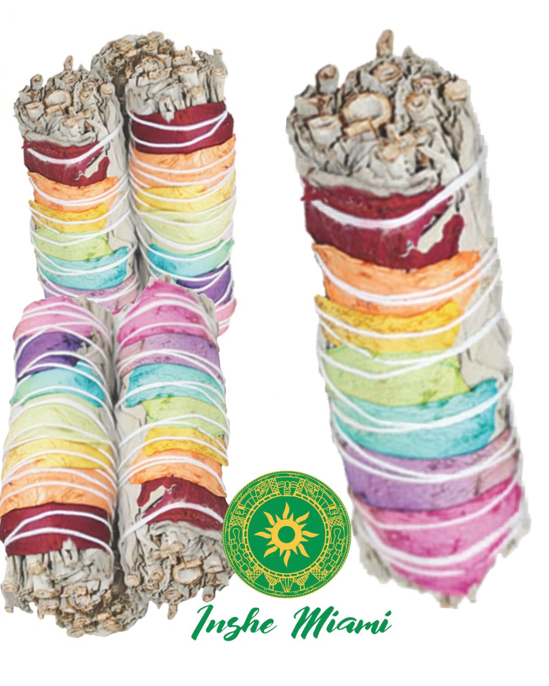 White Sage Smudge Stick with Roses 4" for Cleansing and Aromatization | Inshe Miami