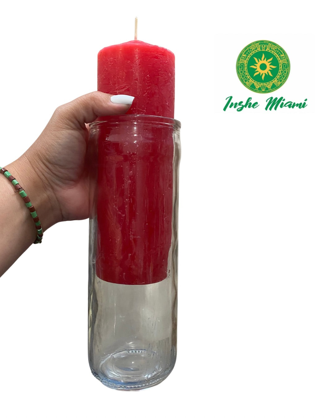 Detached Glass Candle 8” – Various Colors for Rituals | Inshe Miami