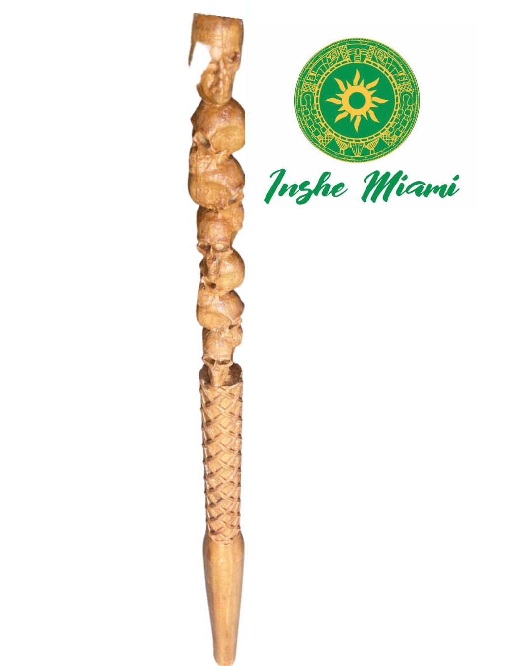 Bastón de Caravelas Tallado en Cedro – Bastón Ritual 3'4"