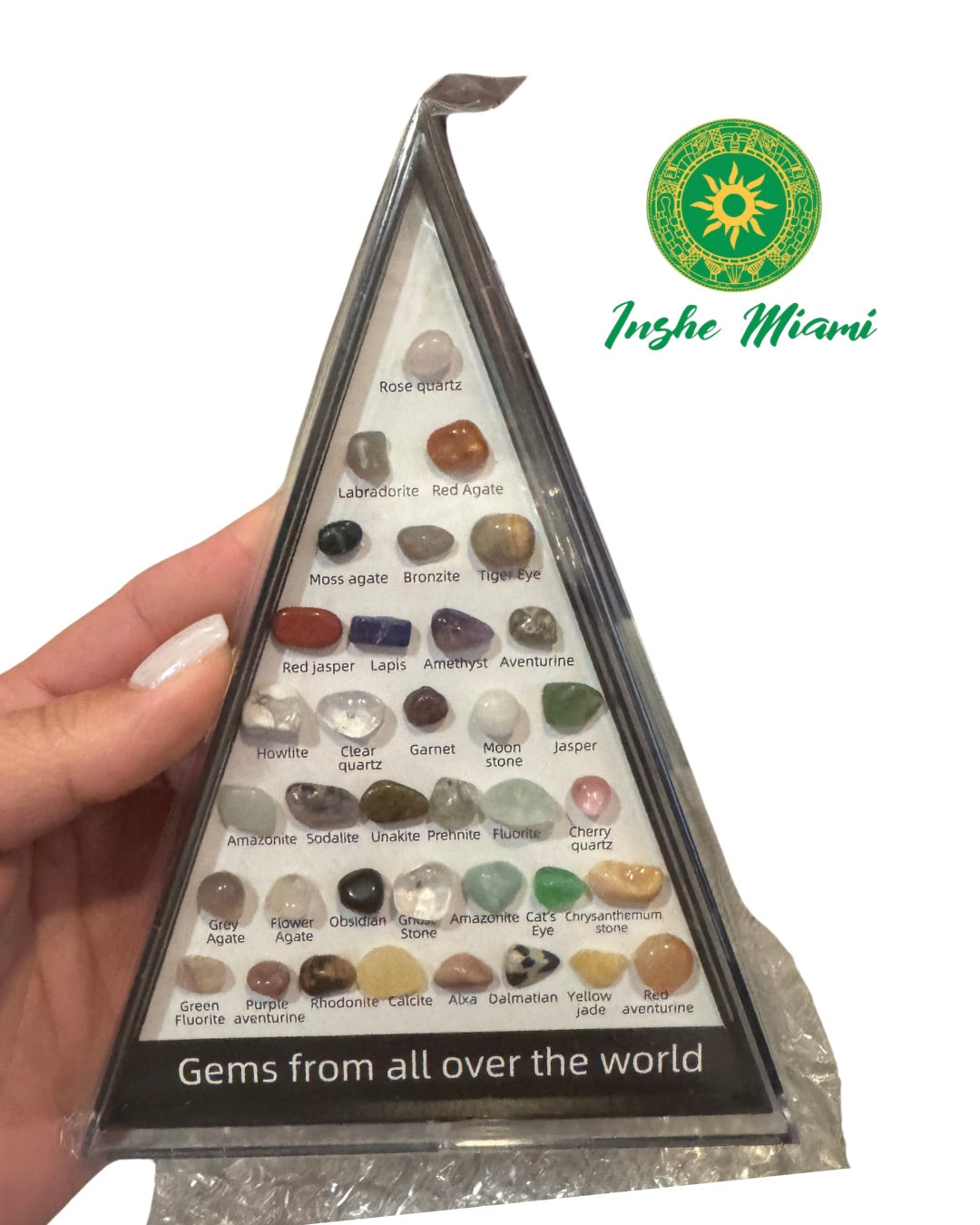 Kit de 36 Piedras Naturales del Mundo en Display Triangular | Inshe Miami
