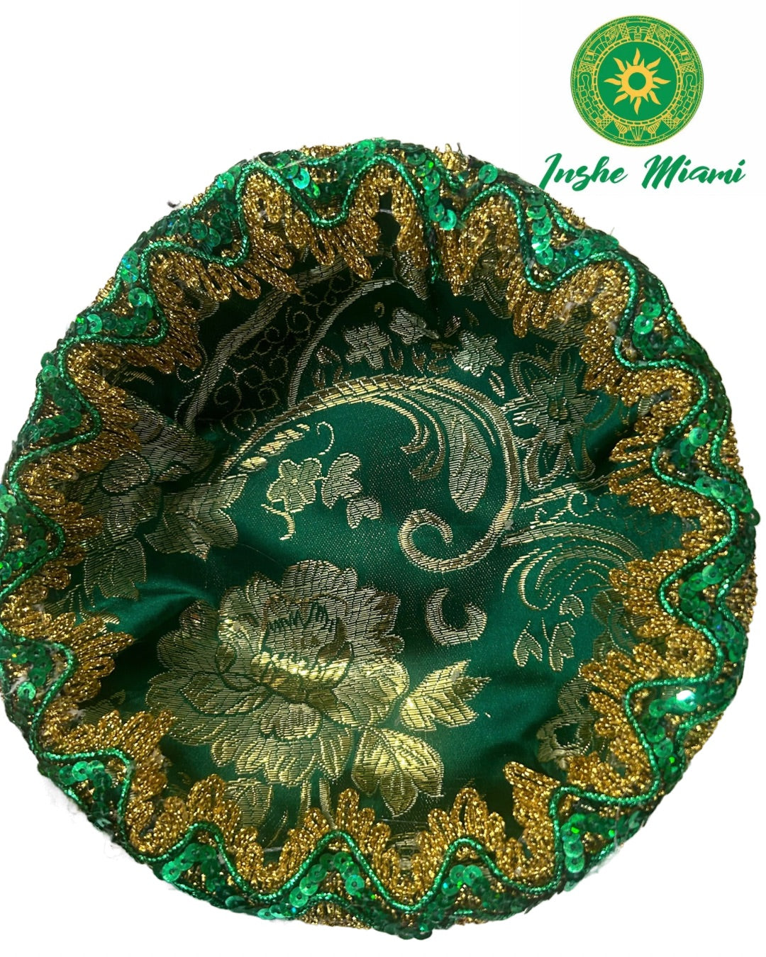 Cesta Decorada Verde – Elige el Tamano | Inshe Miami