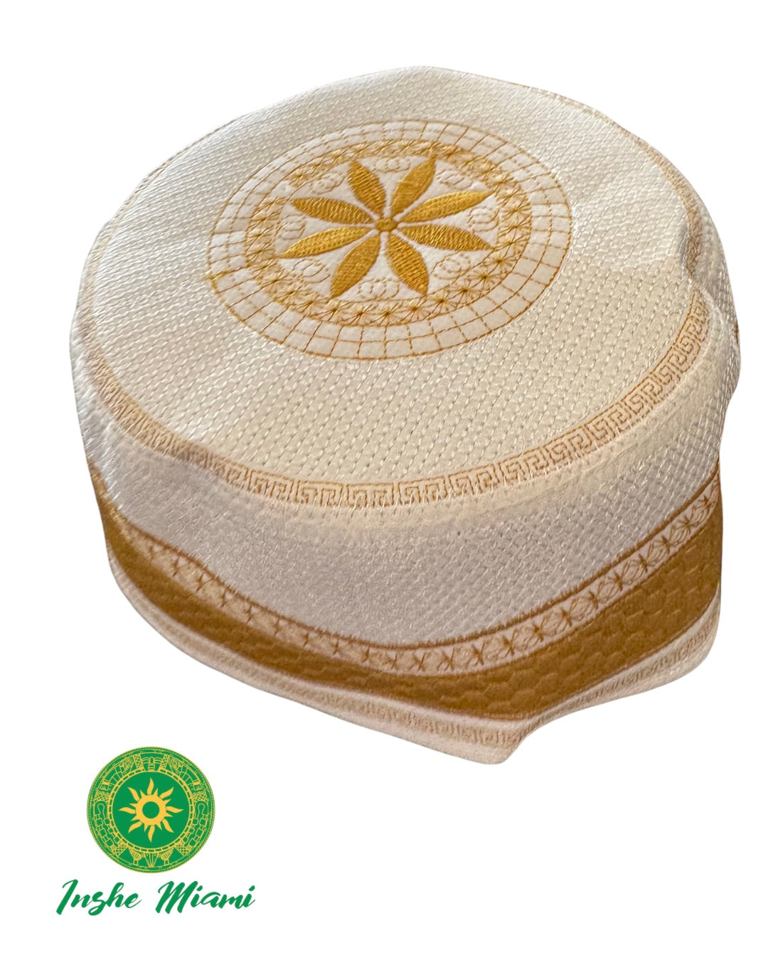GORRO BLANCO Y DORADO