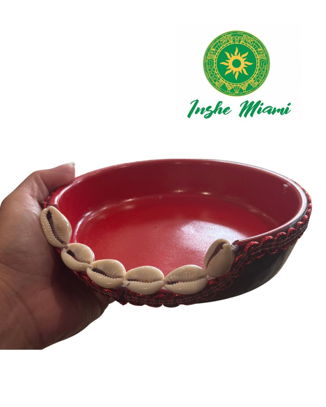 Plato de Elegua Decorado – Porcelana Roja y Negra | Inshe Miami