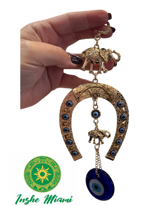 Colgante Herradura Dorado con Ojitos 7.5"