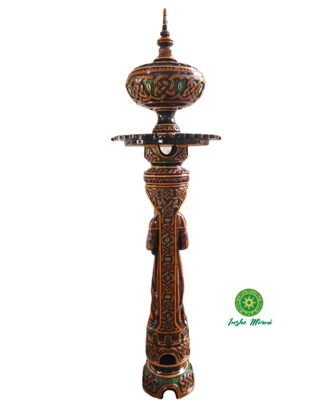 Mahogany Carved Ifa Set with Saint Francis of Assisi – African Sacred Art | Inshe Miami