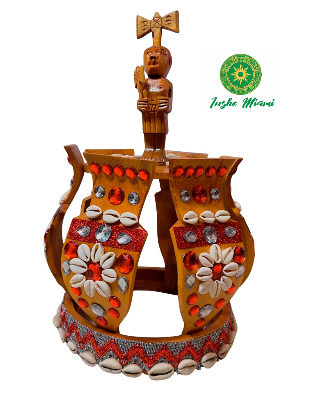 Corona de Madera para Changó con Oshé 15"-16" | Inshe Miami