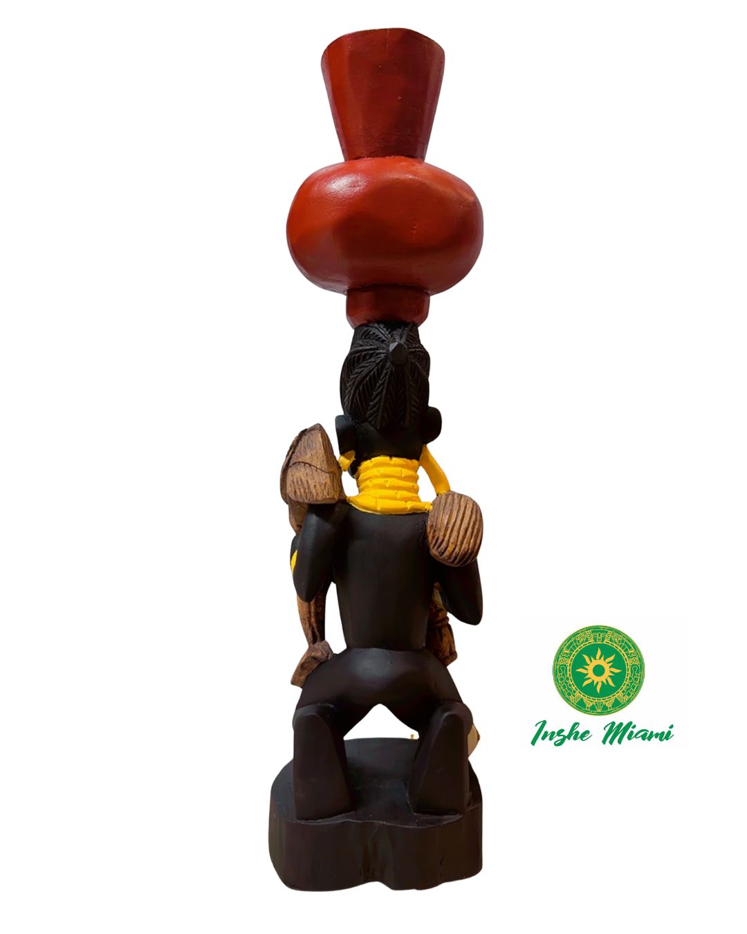 Icono de Oshun Tallada en Madera 26” – Escultura Yoruba de Osun/Ochún