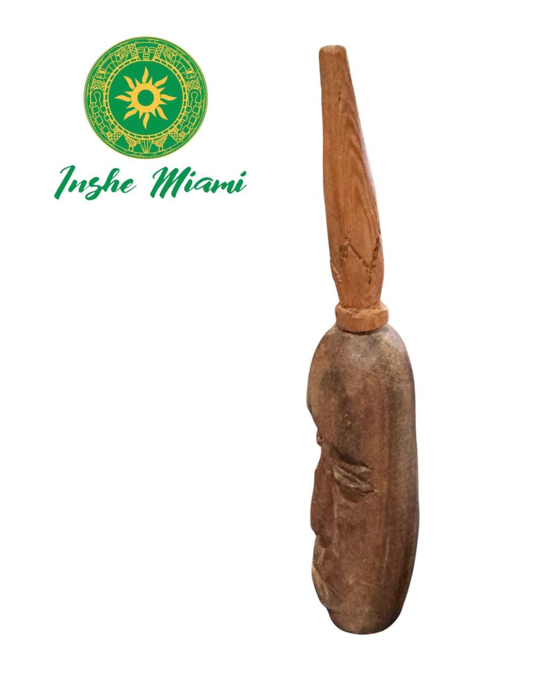 Elegua de Madera 8” – Agborán Tradicional Yoruba | Figura con Cavidad para Carga (Hecho a Mano)