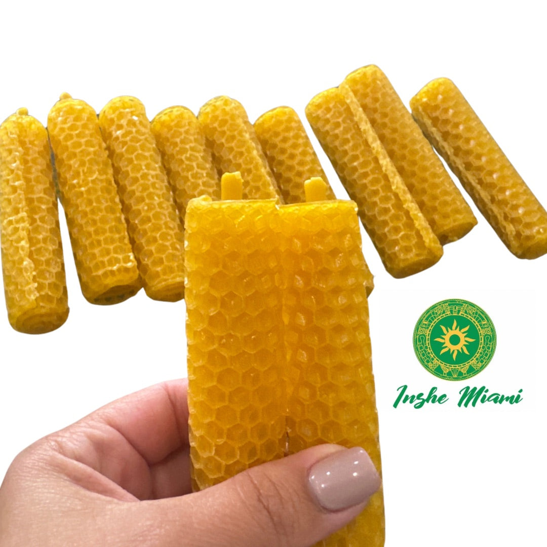 Pair of Wax Honeycomb Candles