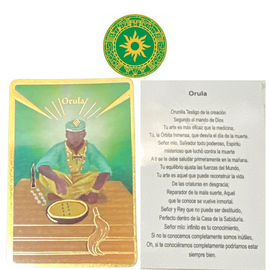 Oracion e Imagen de Orula con Dorado