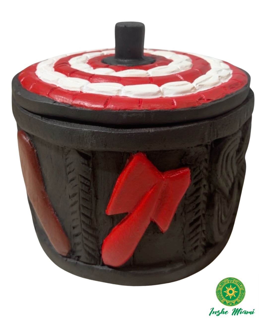 Batea de Madera para Shangó (Changó) e Ifá con Tapa – 8.5"
