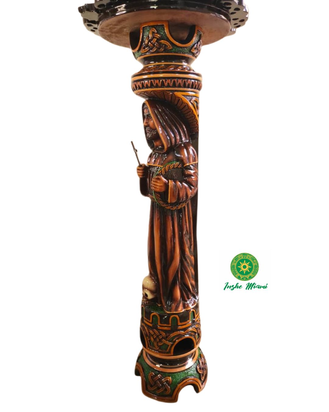 Mahogany Carved Ifa Set with Saint Francis of Assisi – African Sacred Art | Inshe Miami