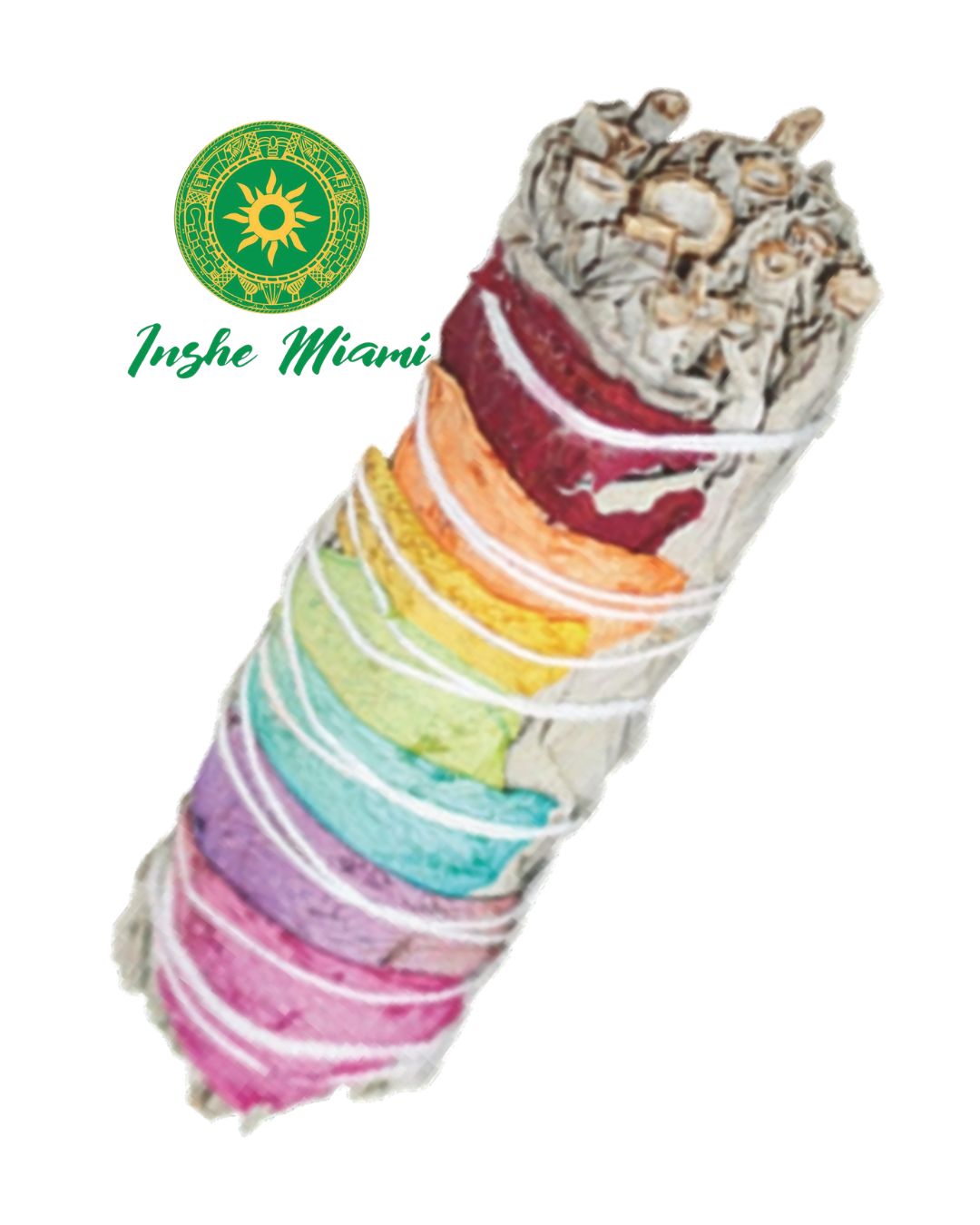 White Sage Smudge Stick with Roses 4" for Cleansing and Aromatization | Inshe Miami