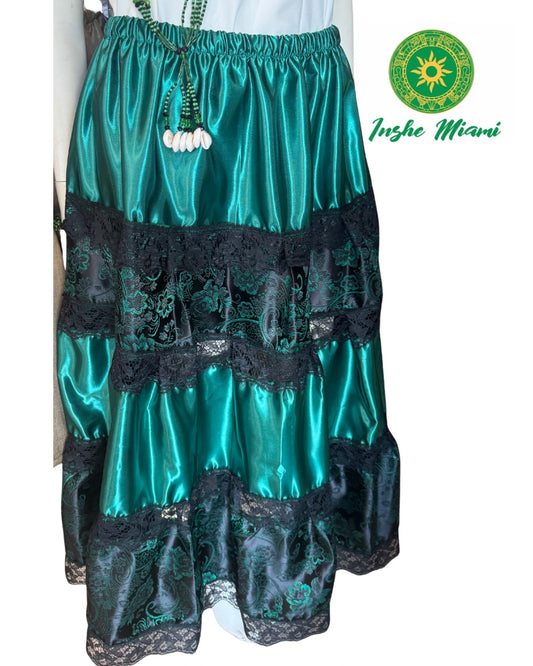 SAYA VERDE Y NEGRA