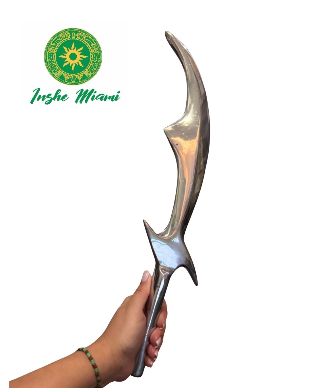 Metal Ritual Scimitar (10”–18”) – Curved Sword for Ceremonies (Choose Size) | Inshe Miami