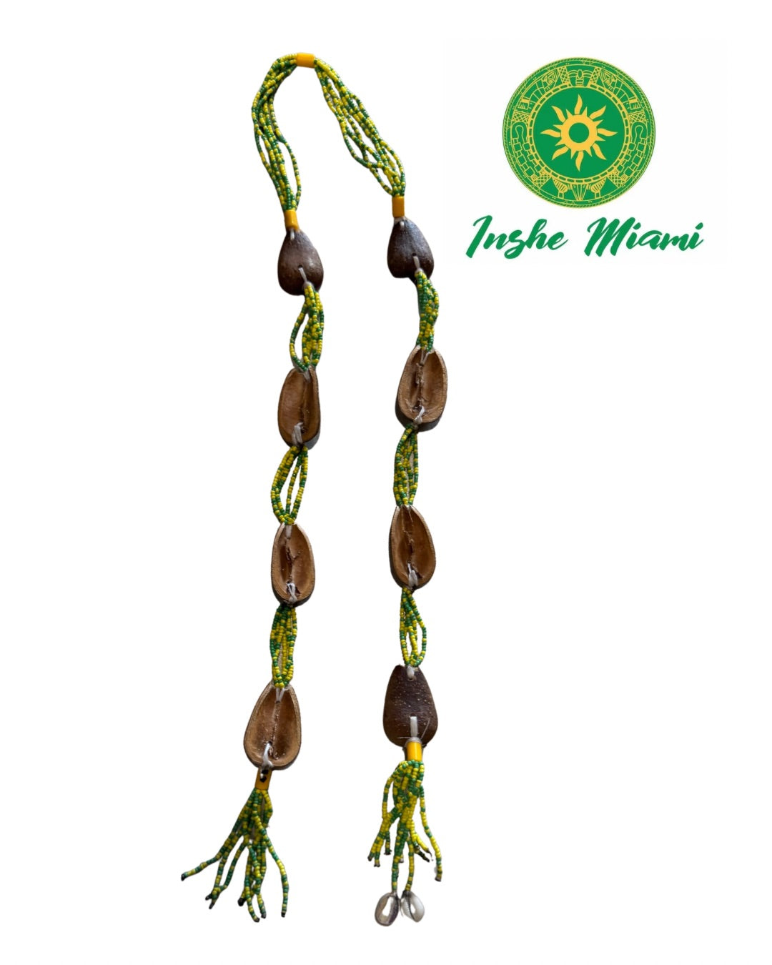 Opele Tradicional Nigeriano Verde y Amarillo – Ekuele de Ifá | Inshe Miami
