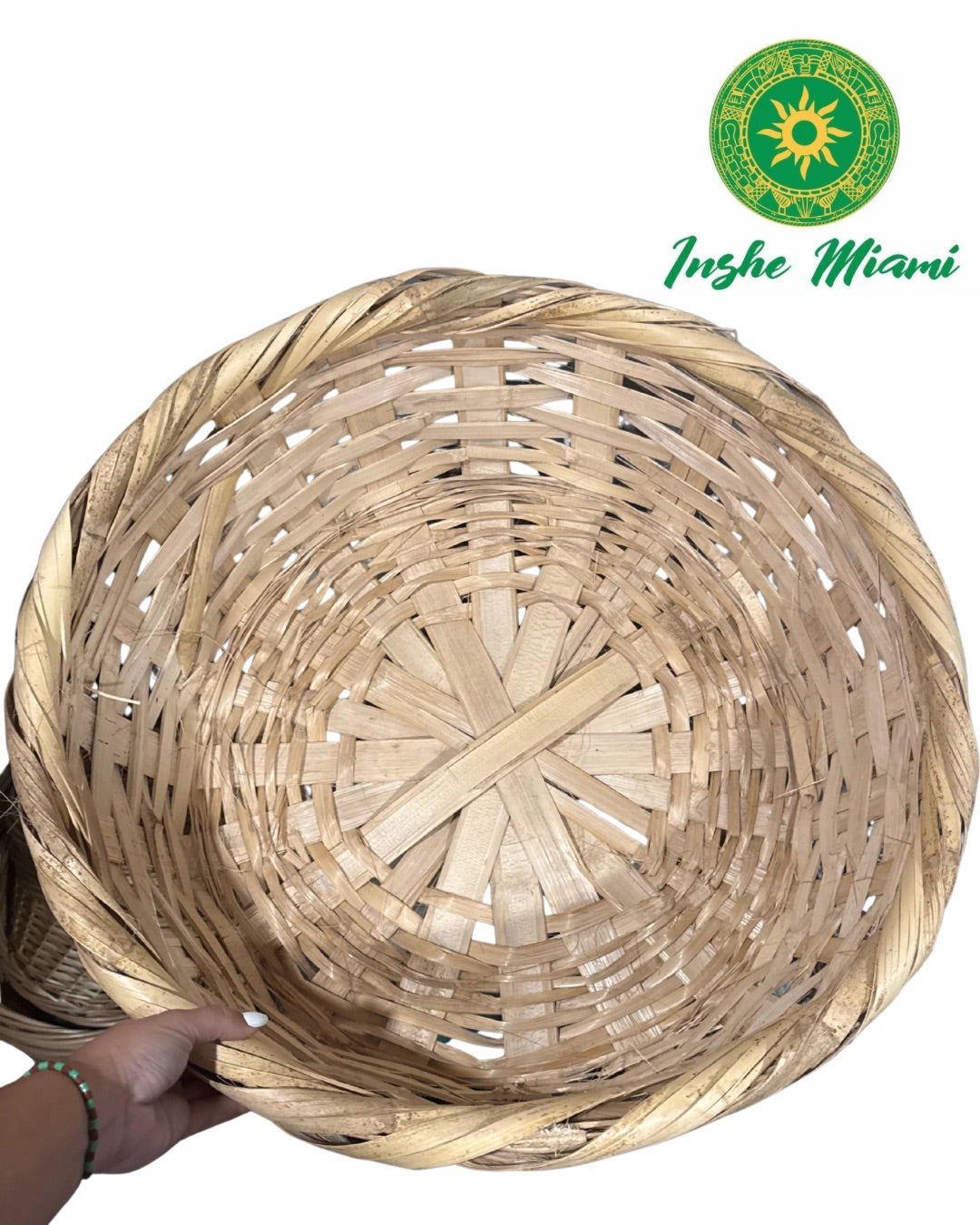Large Round Basket 25" – Traditional Basket for Ifá, Offerings, and Herbs | Ritual and Spiritual Use