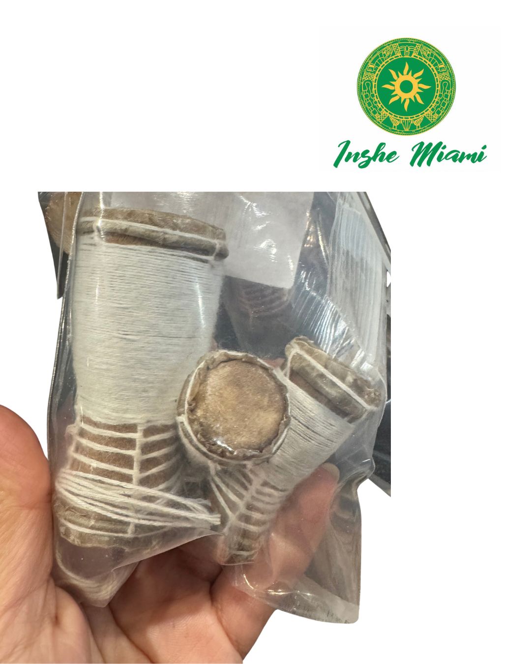 Juego de 3 Tambores Miniatura 2”–3” – Hechos a Mano | Uso Espiritual | Inshe Miami