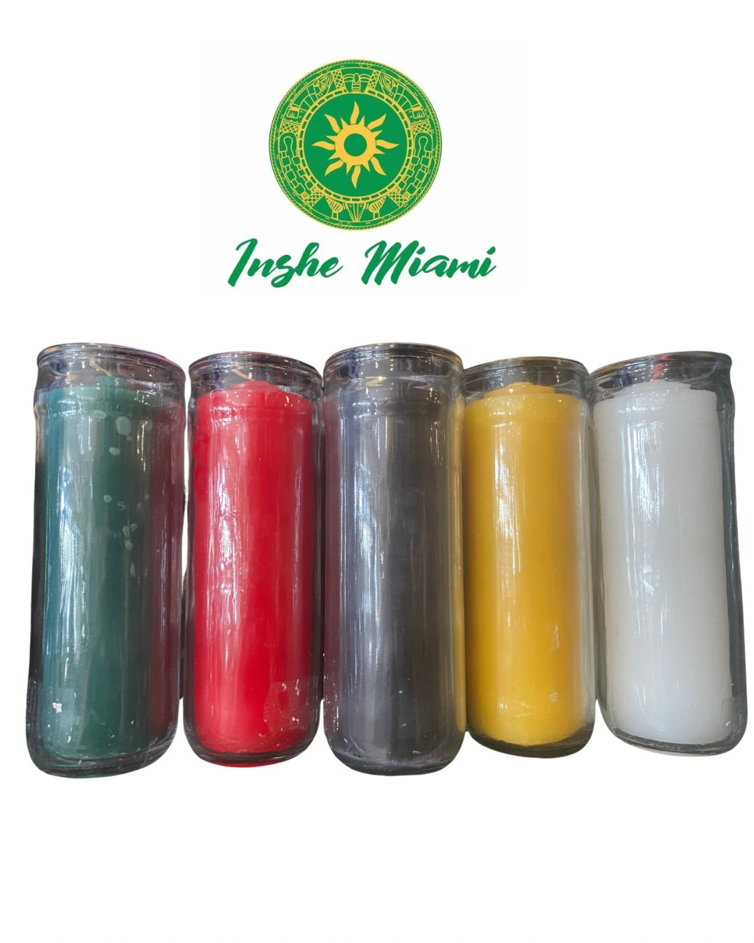 Detached Glass Candle 8” – Various Colors for Rituals | Inshe Miami