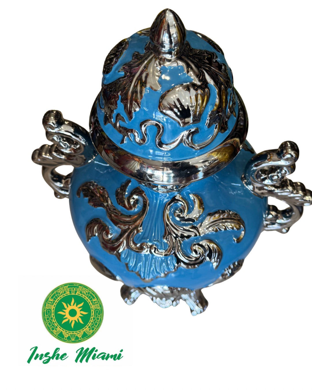 Potiche con Relieve 24" – Para Santos, Altares y Decoración Espiritual | Inshe Miami