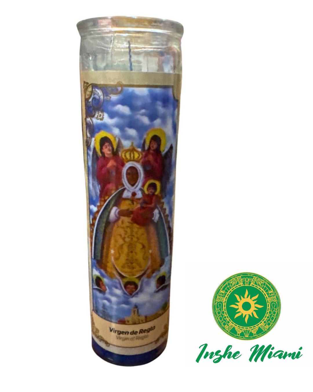VELA DE 8” PARA LA VIRGEN DE REGLA – Spiritual Ritual Candle for Altars and Traditional Use