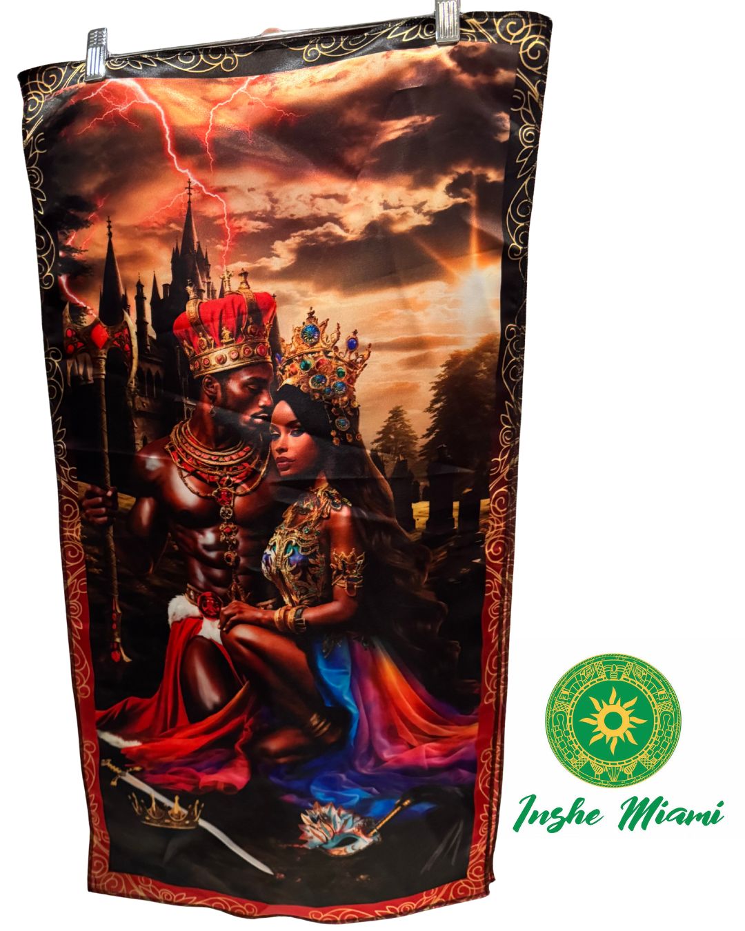 Tapiz de 2 Orichas Juntos 28" x 18" (Elije el Santos )