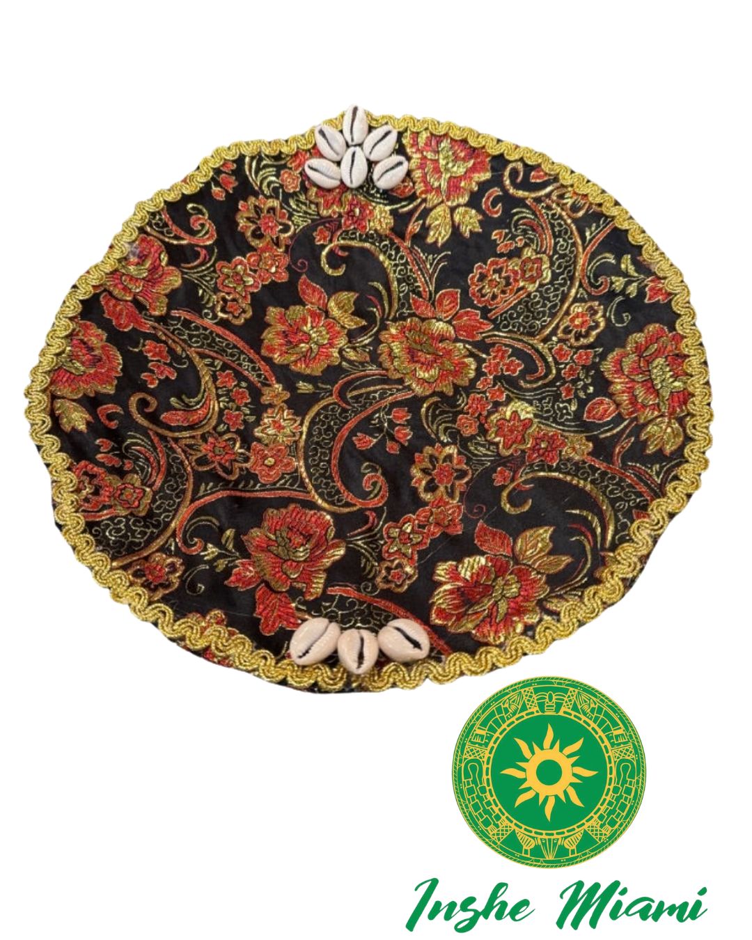 Cesta Decorada Roja y Negra para Elegua – Cesta Ritual para Altares y Ofrendas