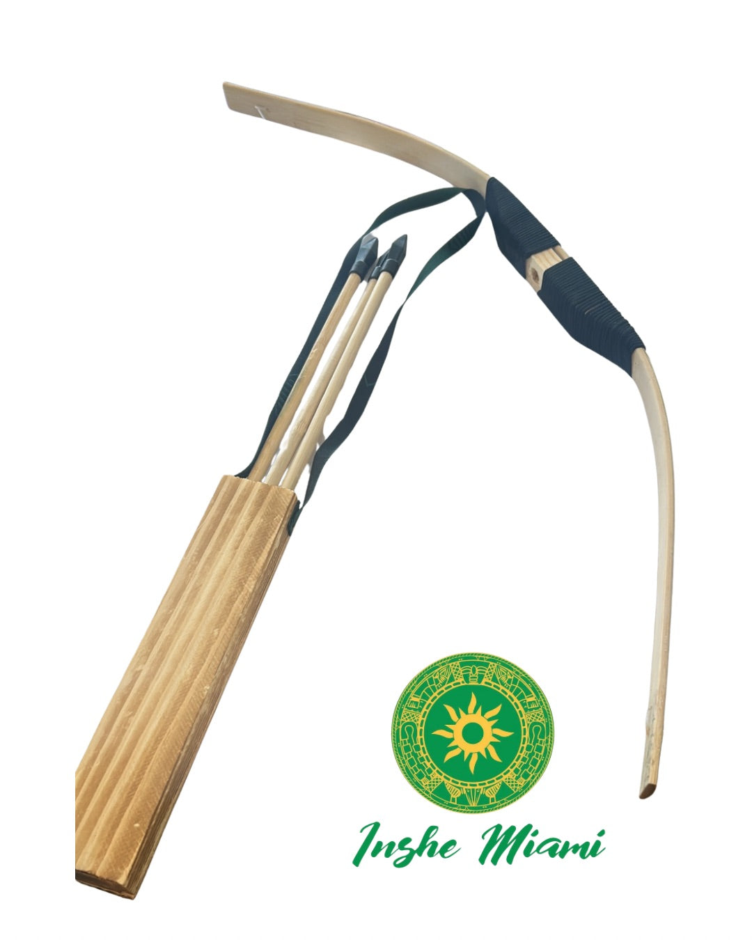 Arco y Flecha de Madera 25" | Artesanal | Para Oshosi, Altares y Decoración | Inshe Miami